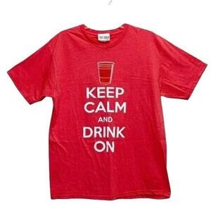 keep calm and drink on t shirt the Strip Las Vegas red T-shirt sz L graffiti